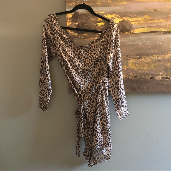 LAST CHANCE!! NWOT Majorelle Melrose Mini Wrap Dress in Leopard - Picture 5 of 8